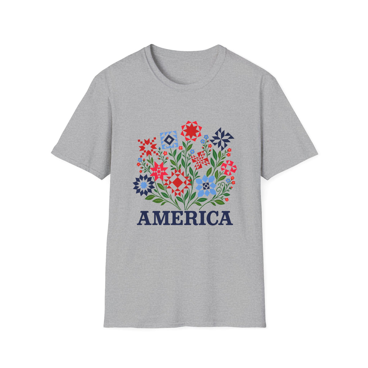 Americana Quilt Blooms T-Shirt