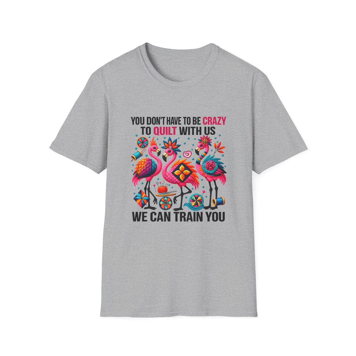 Crazy Quilting Flamingos T-Shirt