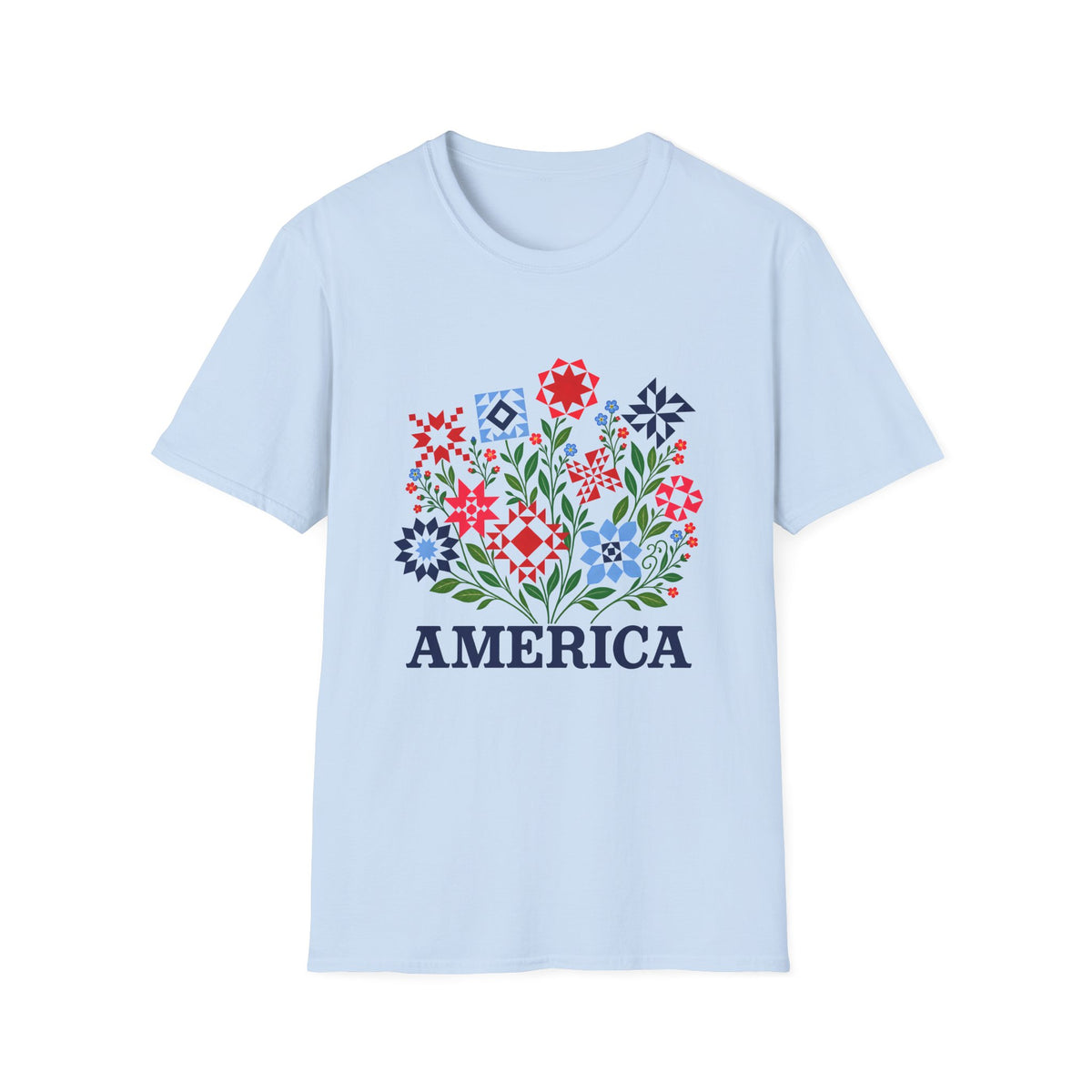 Americana Quilt Blooms T-Shirt