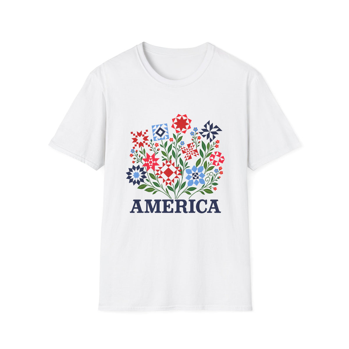 Americana Quilt Blooms T-Shirt