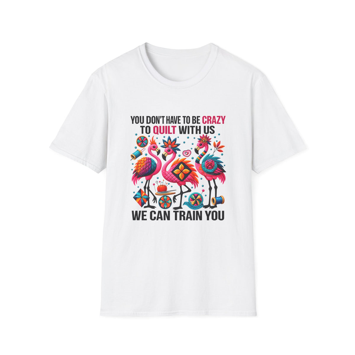 Crazy Quilting Flamingos T-Shirt