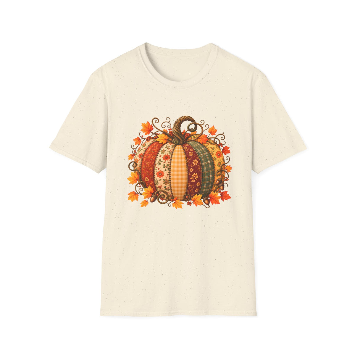 Autumn Patchwork Pumpkin T-Shirt