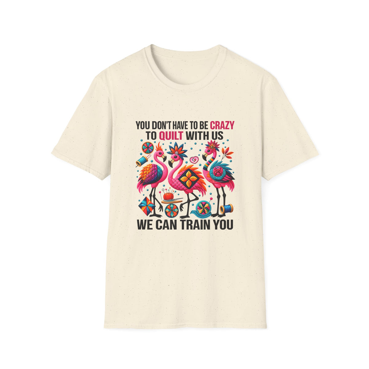 Crazy Quilting Flamingos T-Shirt