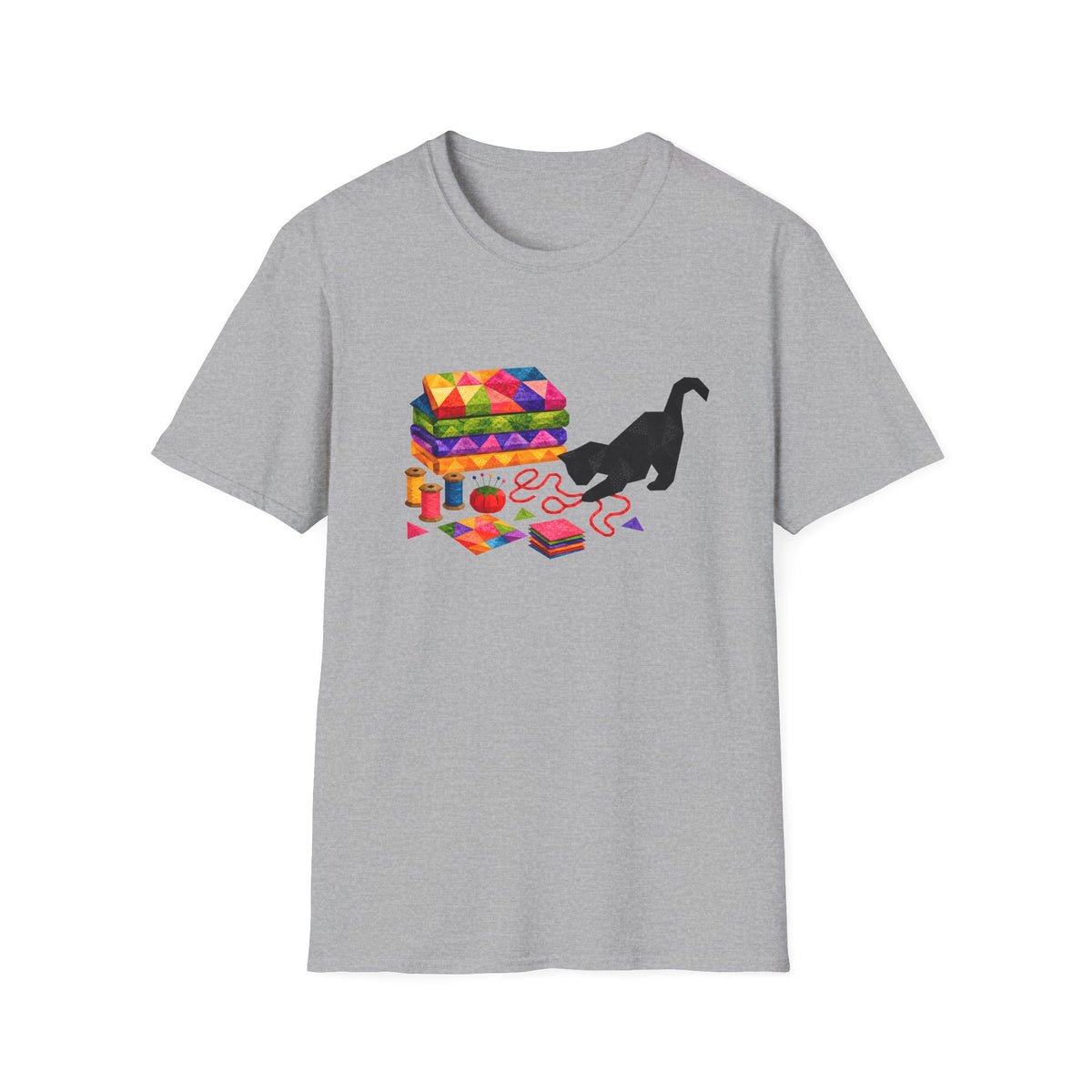 Rainbow Fabric Cat T-Shirt