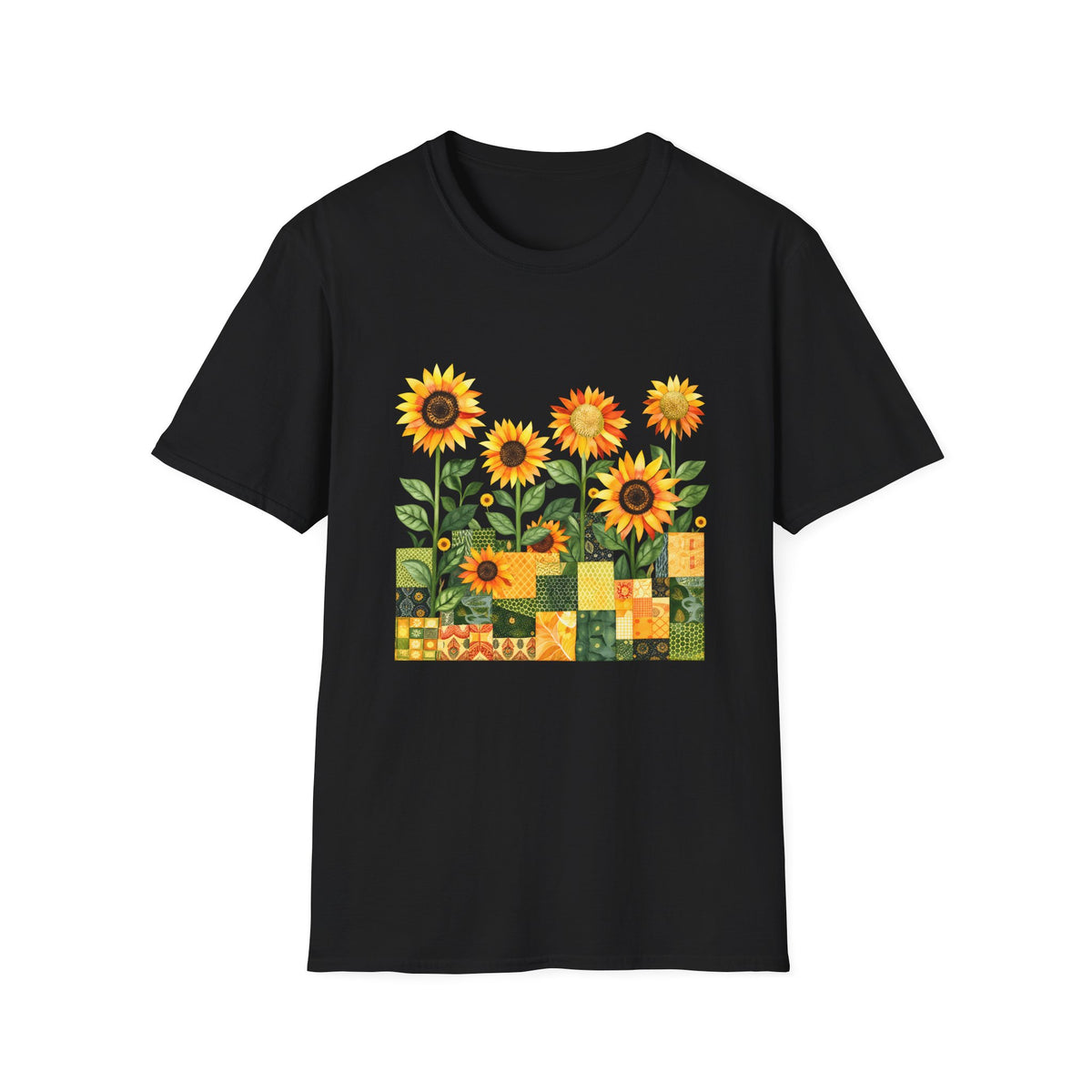 Quilted Sunflower Field T-Shirt