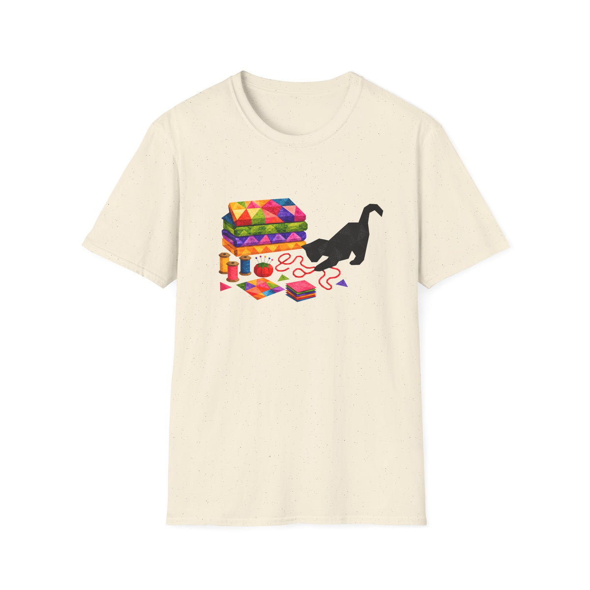 Rainbow Fabric Cat T-Shirt