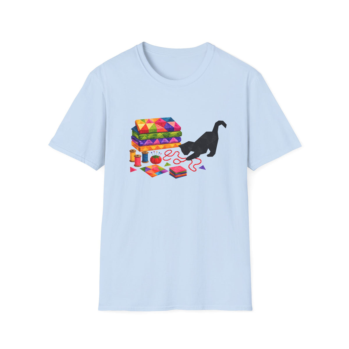 Rainbow Fabric Cat T-Shirt