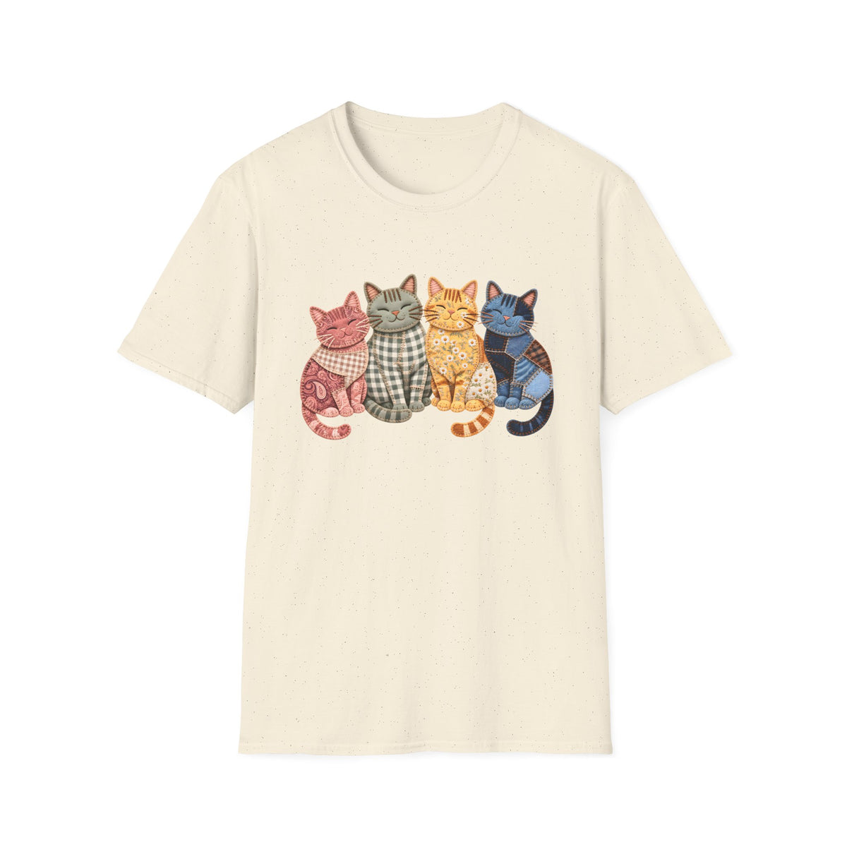 Faux Patchwork Cats T-Shirt