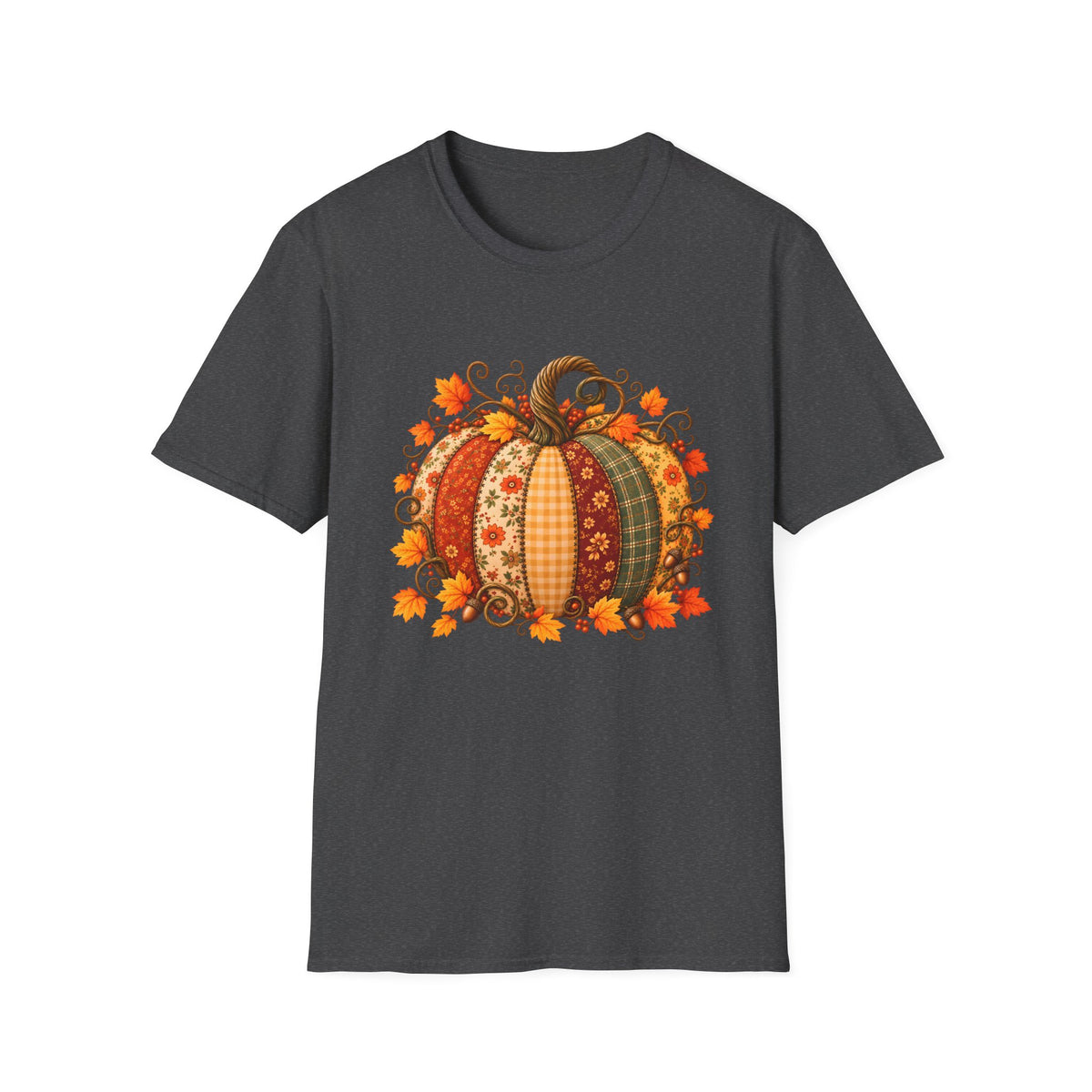 Autumn Patchwork Pumpkin T-Shirt