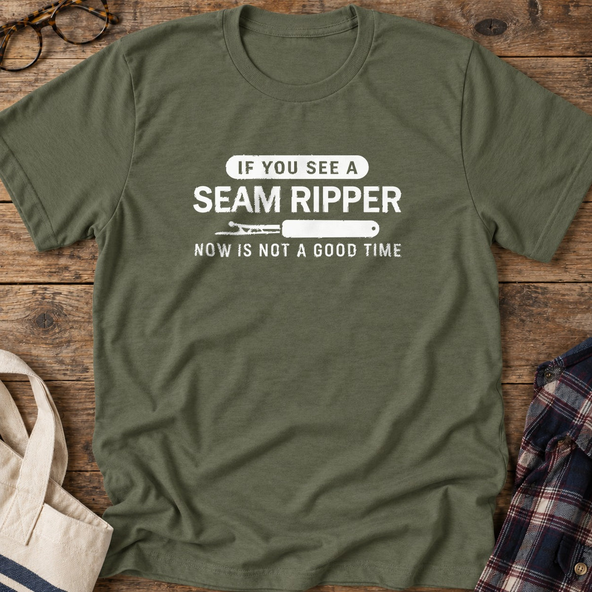 Seam Ripper T-Shirt in Military Green