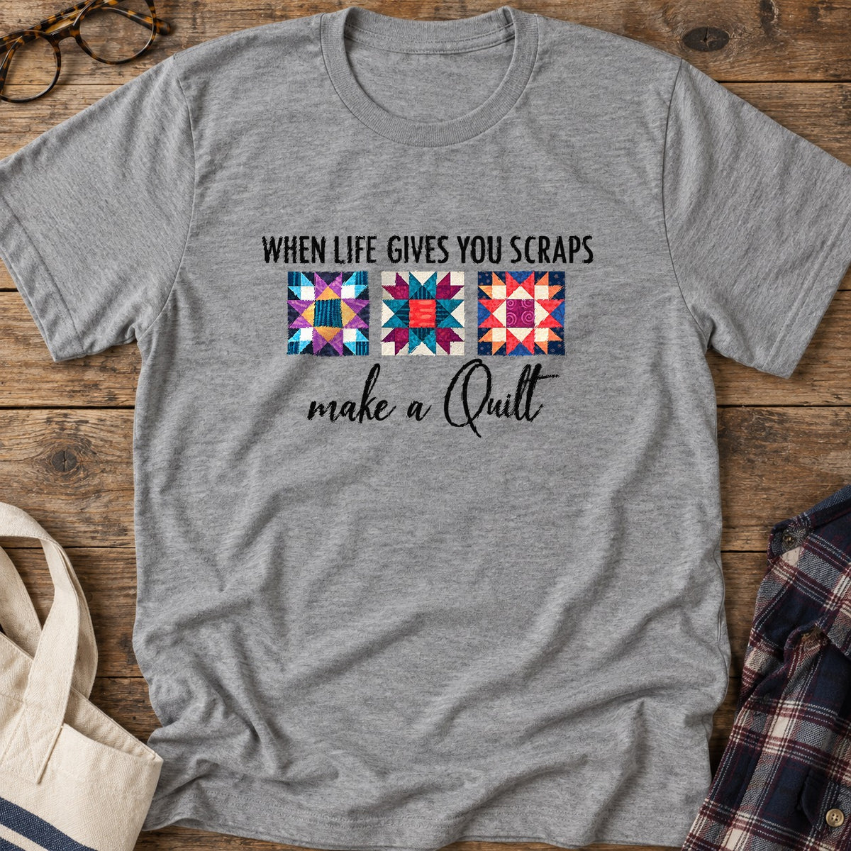 Scraps To Quilts T-Shirt in Sport Grey