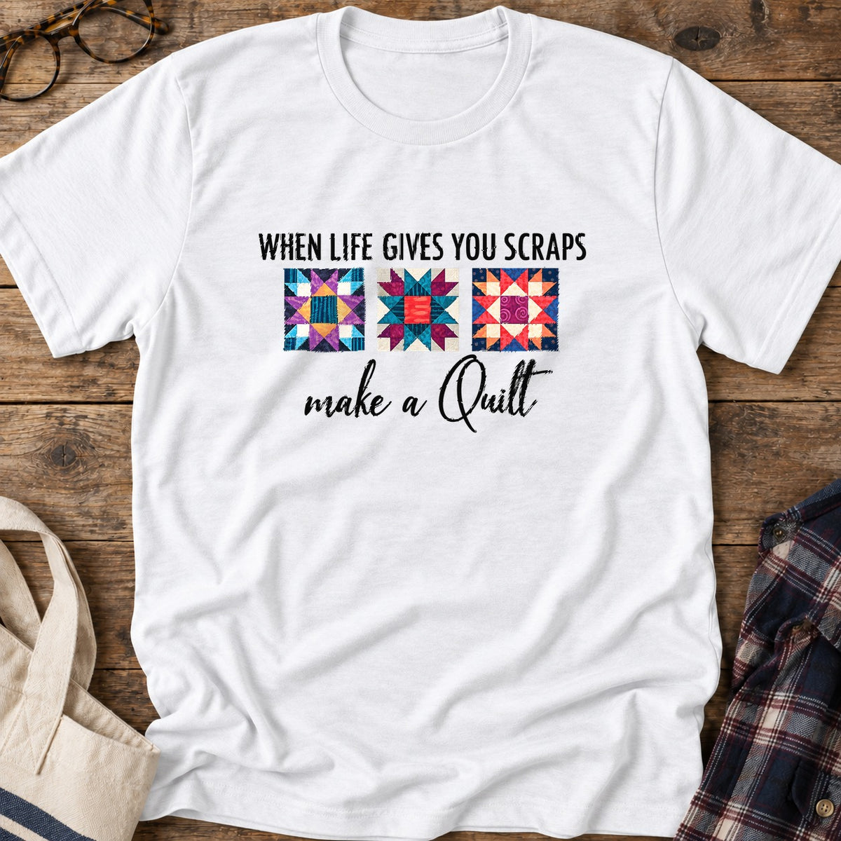 Scraps To Quilts T-Shirt in White