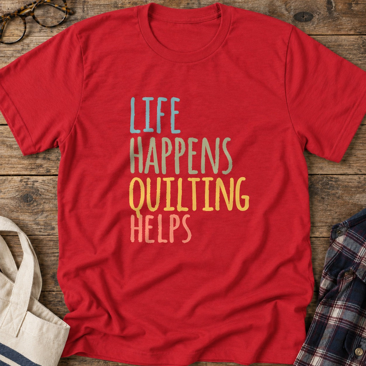 Quilting Helps T-Shirt in Red