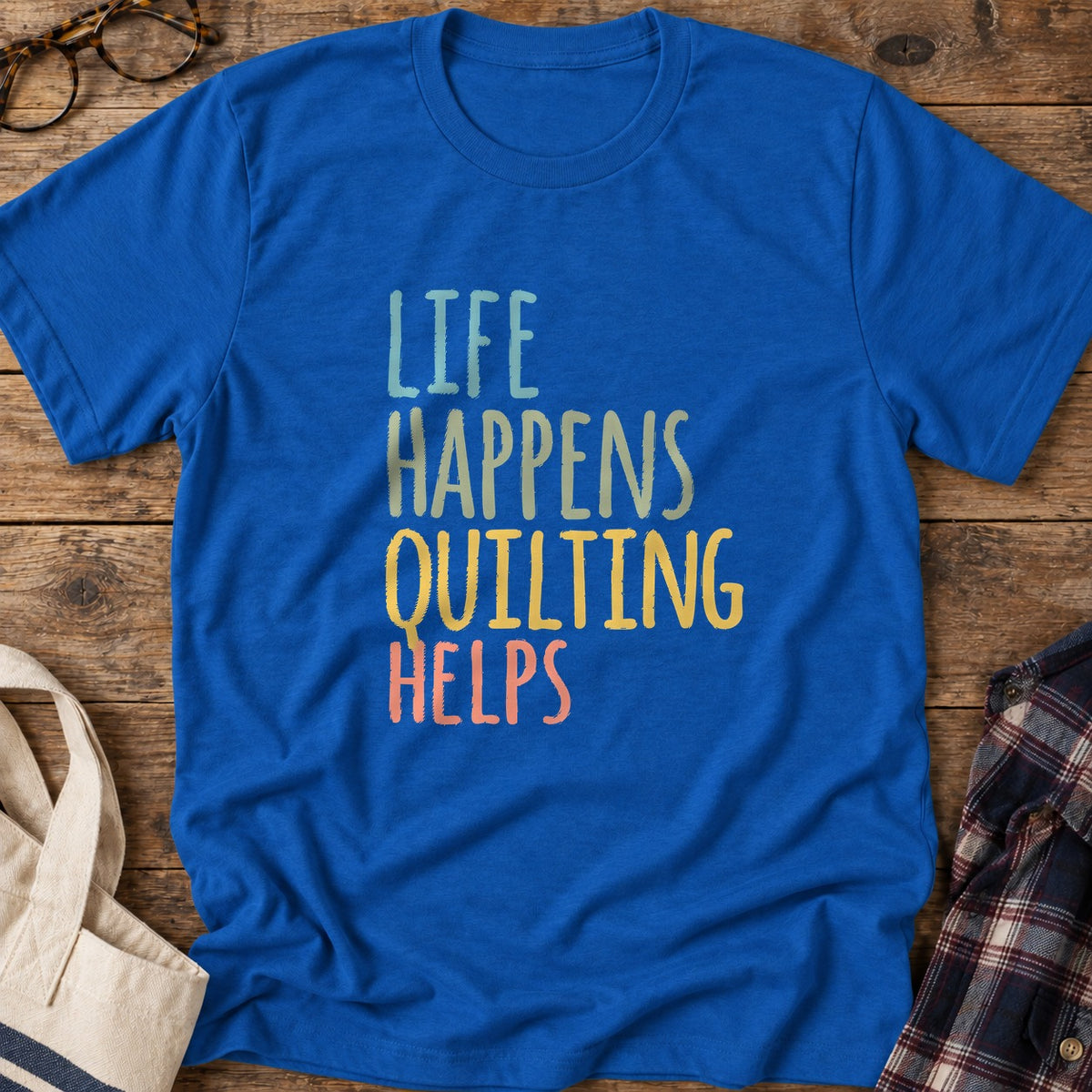 Quilting Helps T-Shirt in Royal