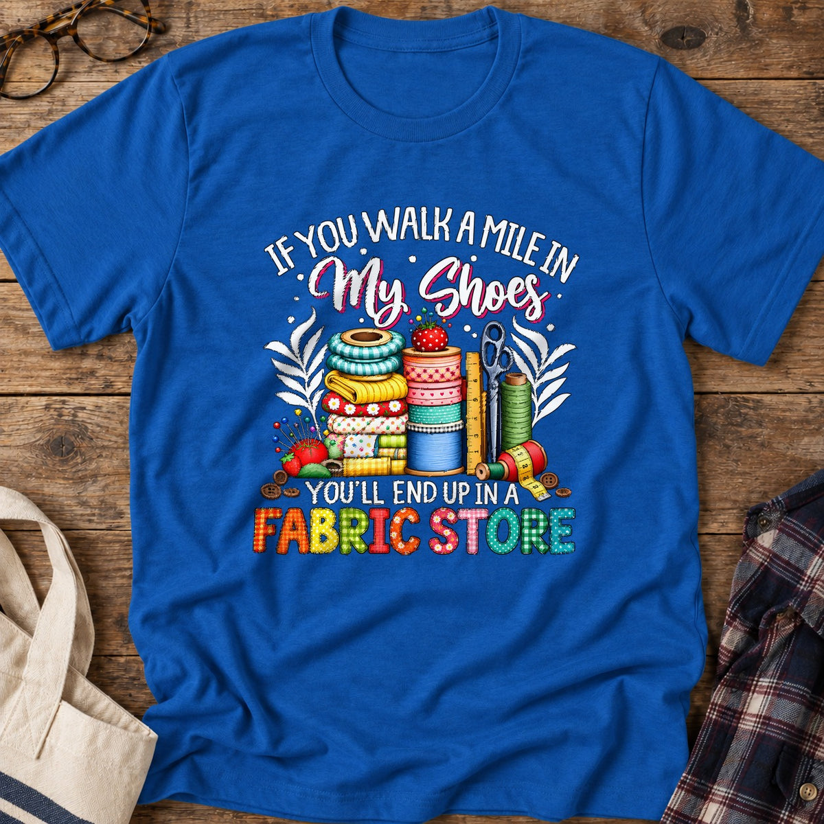 Fabric Store Shoes T-Shirt in Royal