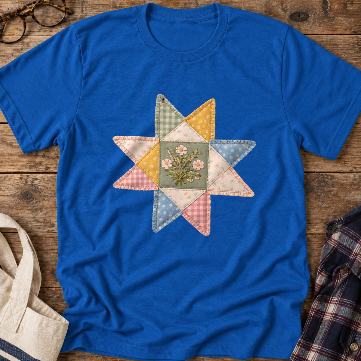 Patchwork Star T-Shirt in Royal