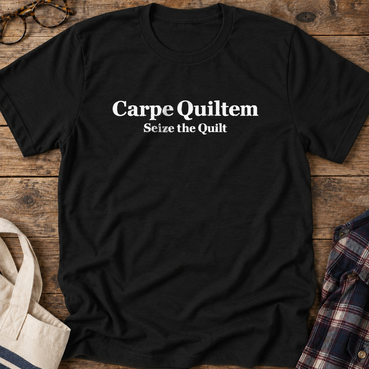 Carpe Quiltem T-Shirt in Black