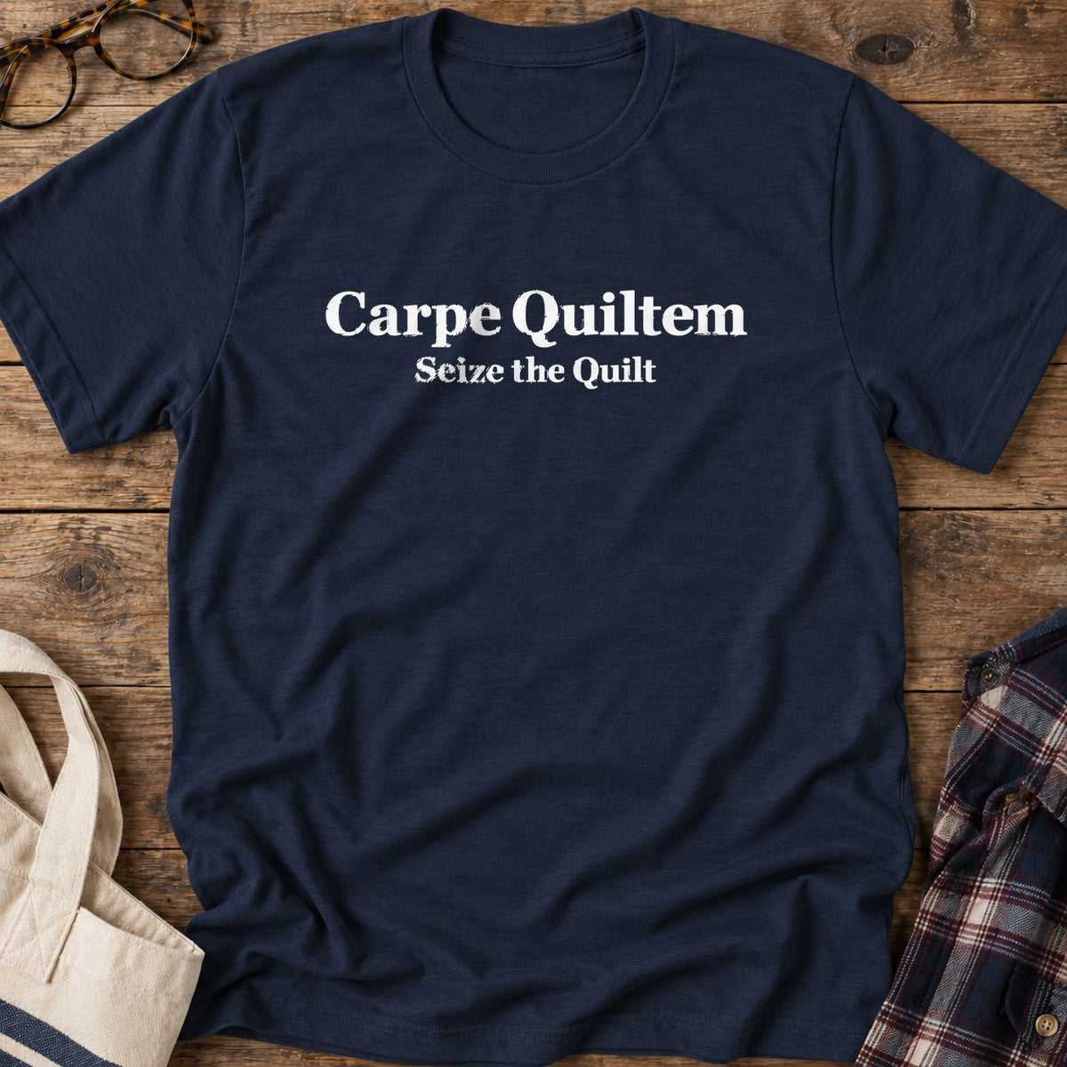 Carpe Quiltem T-Shirt in Navy