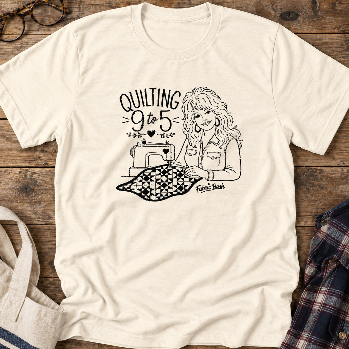 Quilting Nine Five T-Shirt in Natural