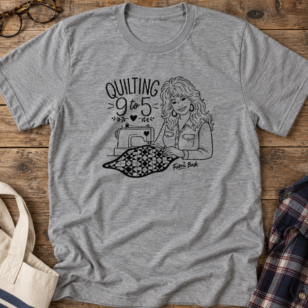 Quilting Nine Five T-Shirt in Sport Grey