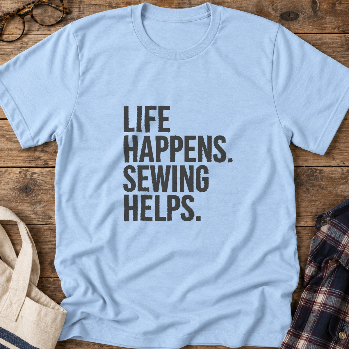 Sewing Helps T-Shirt in Light Blue