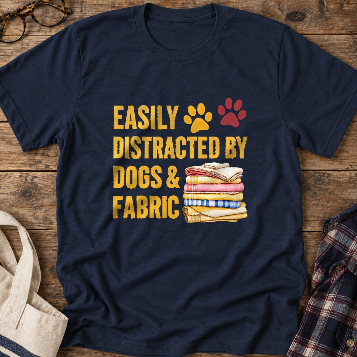 Dogs And Fabric T-Shirt in Navy