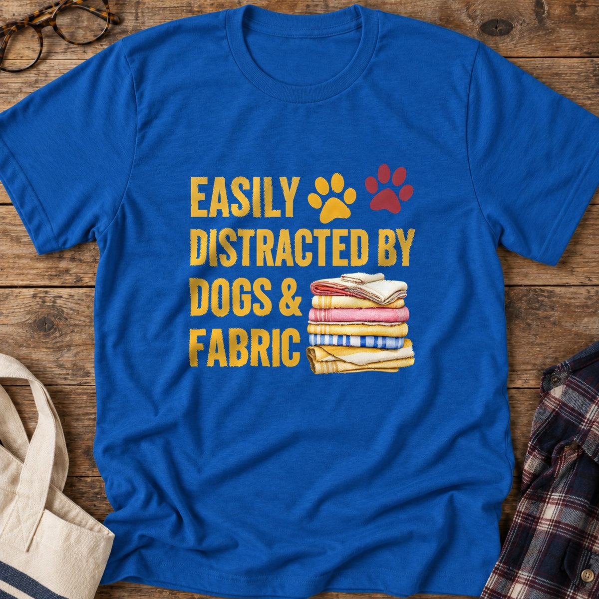 Dogs And Fabric T-Shirt in Royal