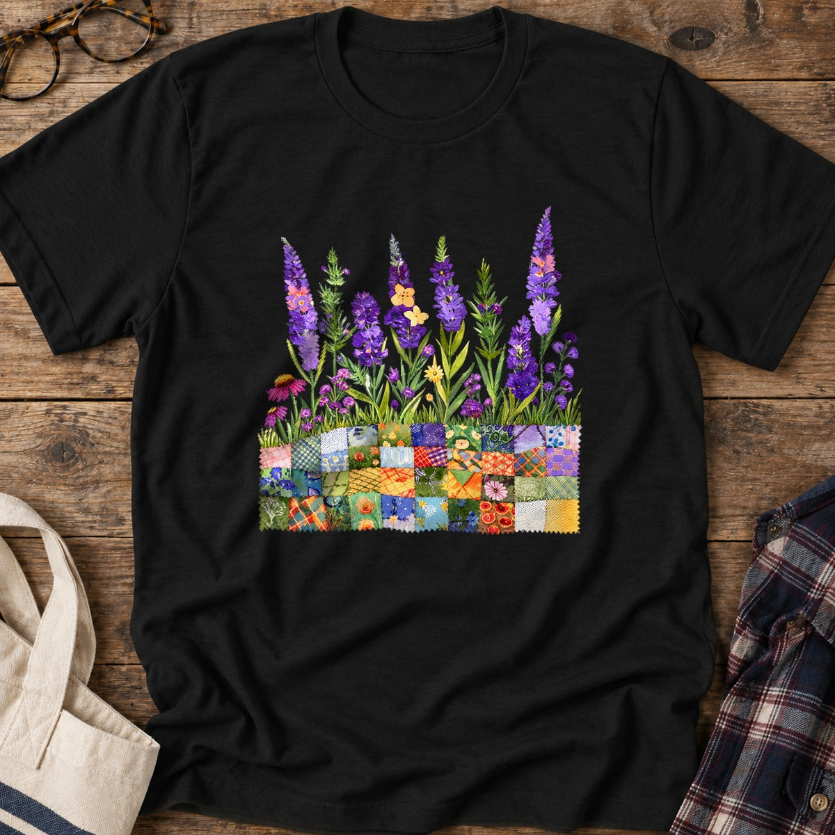 Quilting Field T-Shirt in Black