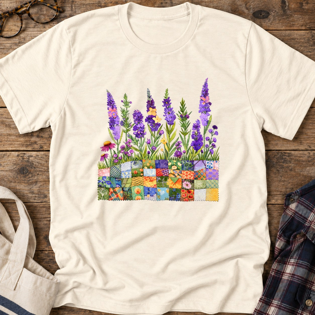 Quilting Field T-Shirt in Natural