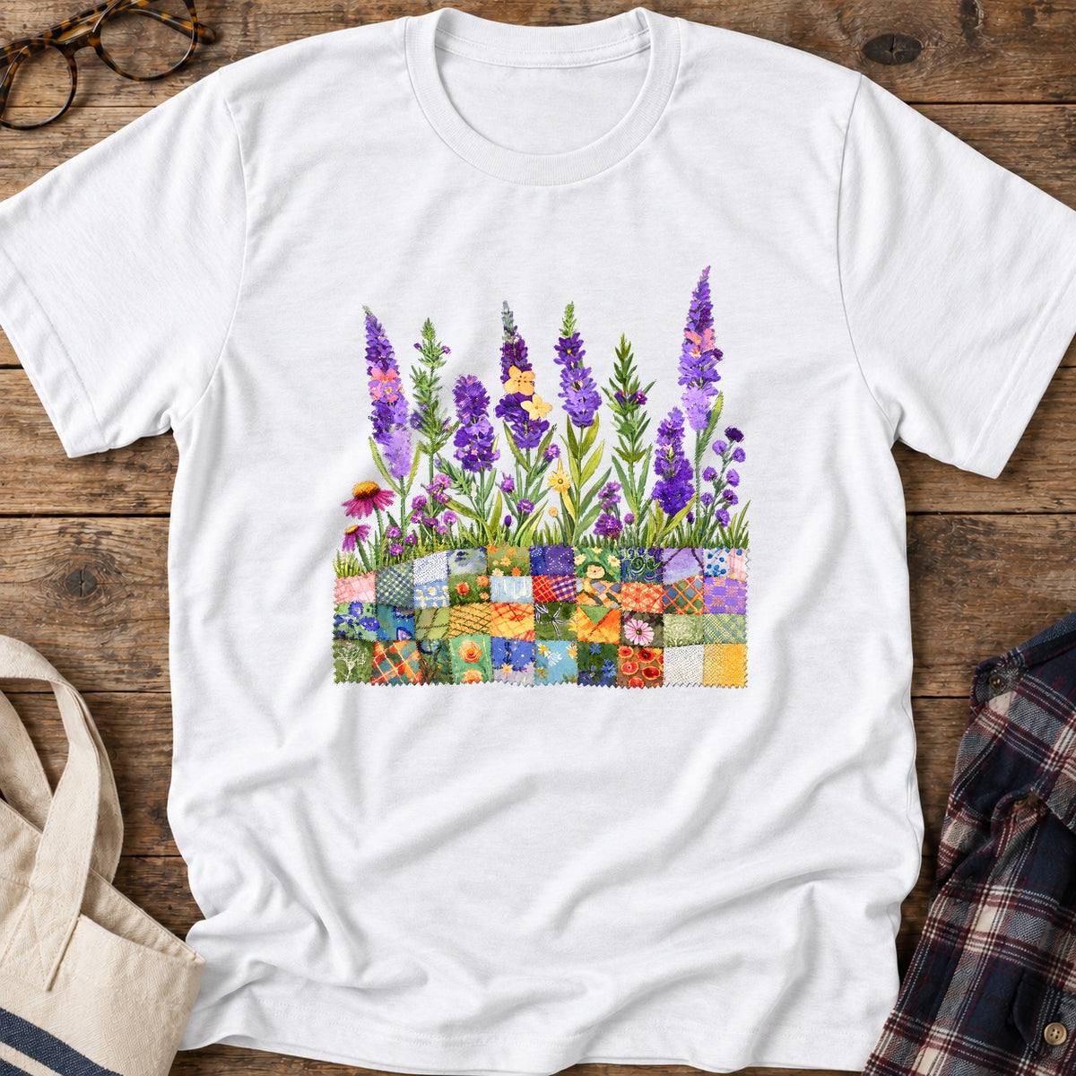 Quilting Field T-Shirt in White
