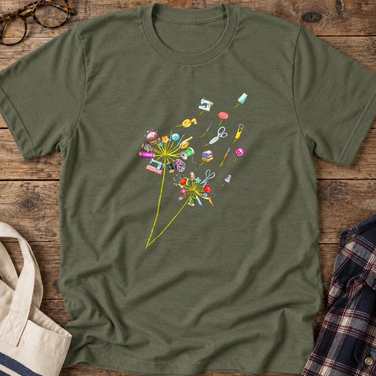 Crafted To Bloom T-Shirt in Military Green