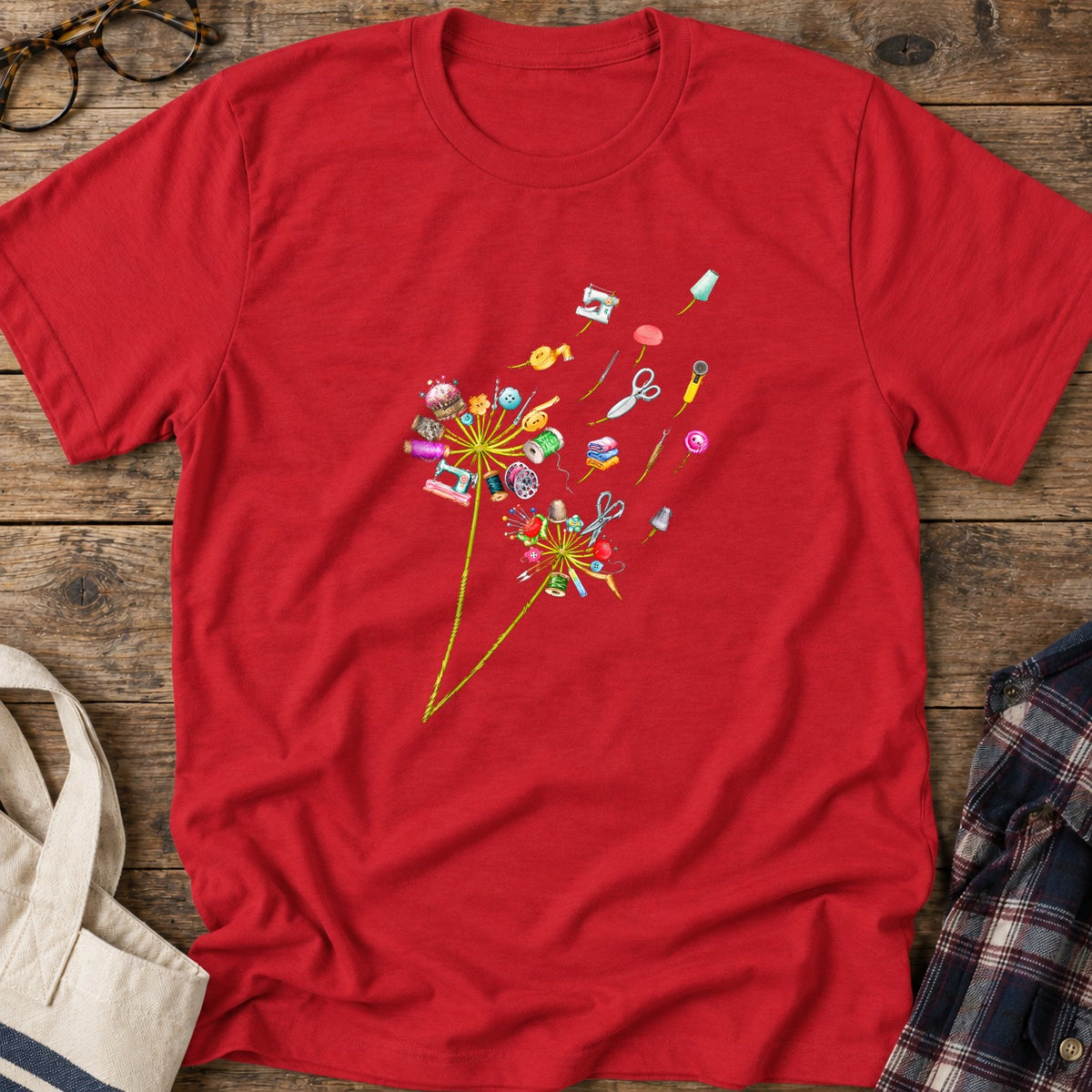 Crafted To Bloom T-Shirt in Red