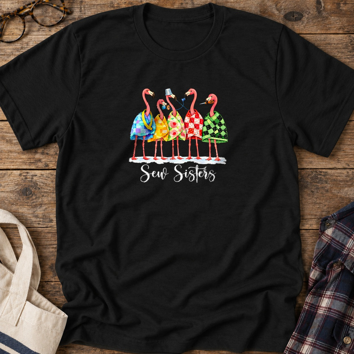Sew Sisters T-Shirt in Black