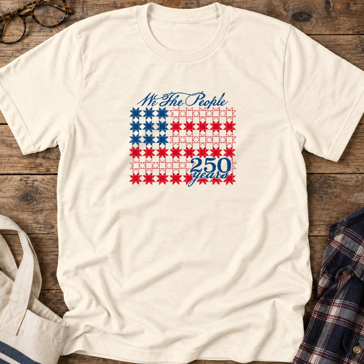 Patriotic Quilter T-Shirt in Natural