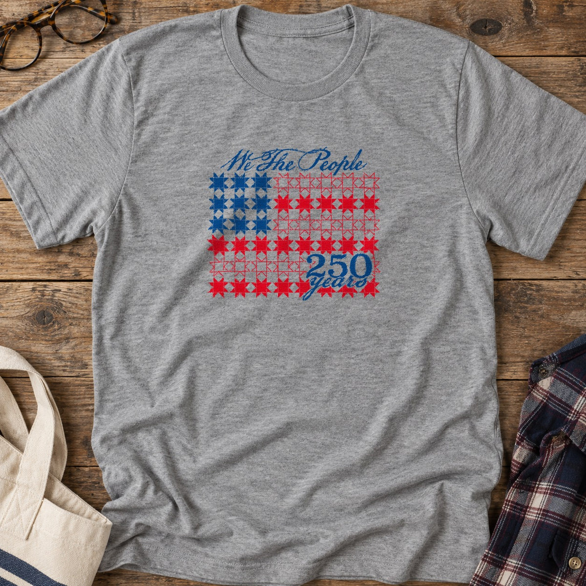 Patriotic Quilter T-Shirt in Sport Grey
