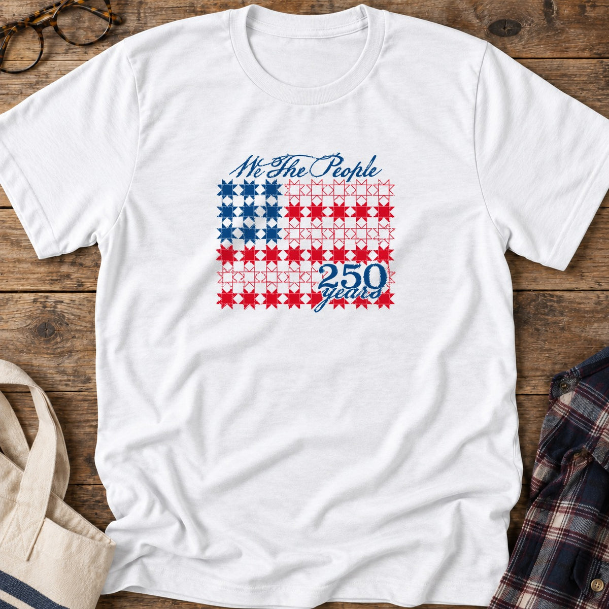 Patriotic Quilter T-Shirt in White