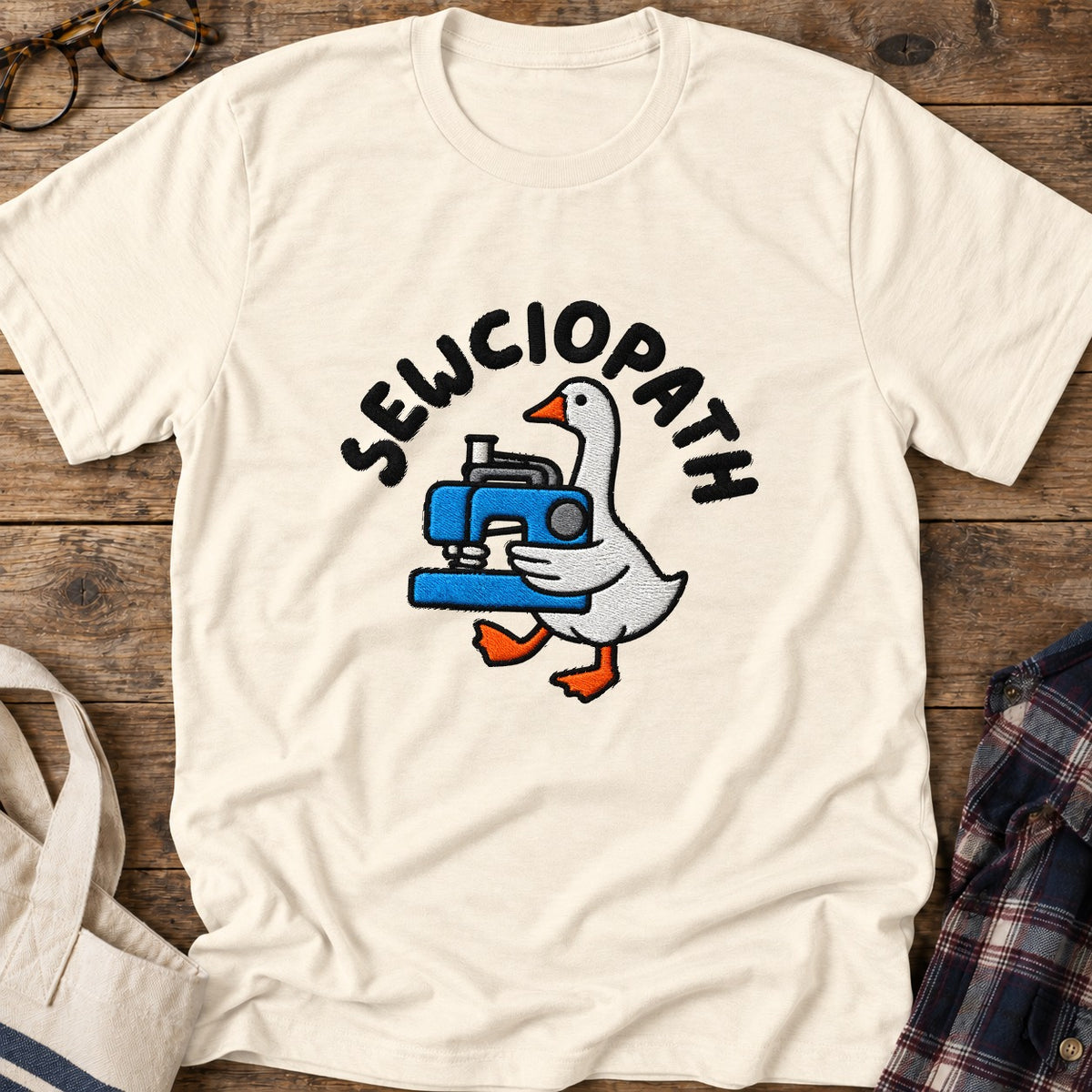 Sewciopath Goose T-Shirt in Natural
