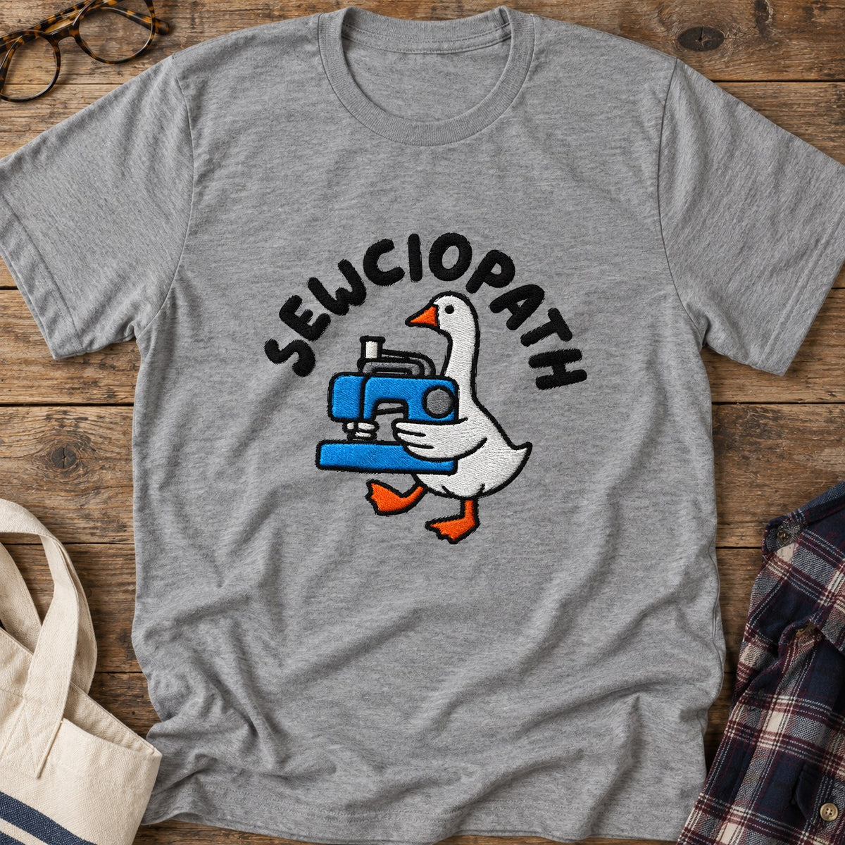 Sewciopath Goose T-Shirt in Sport Grey
