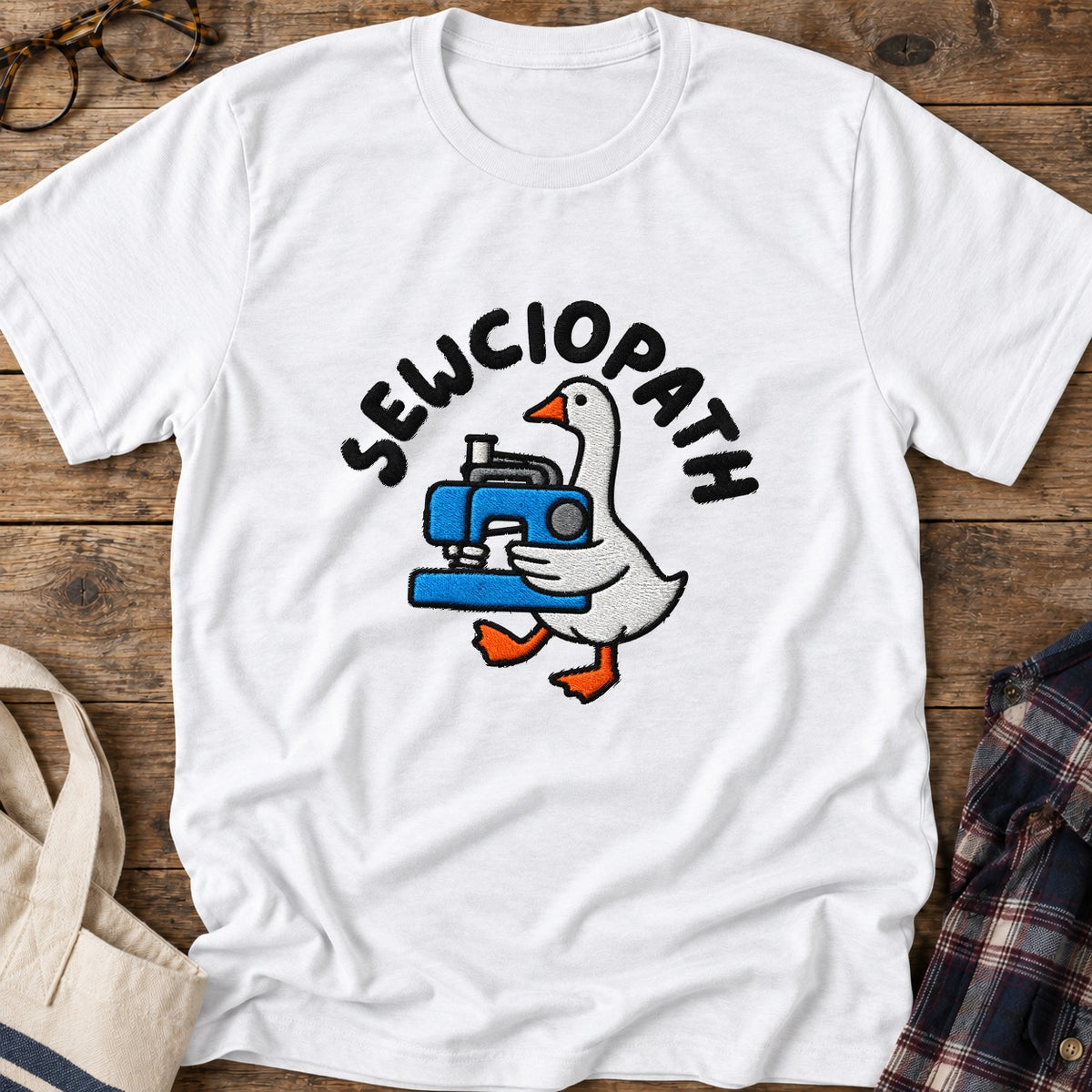 Sewciopath Goose T-Shirt in White