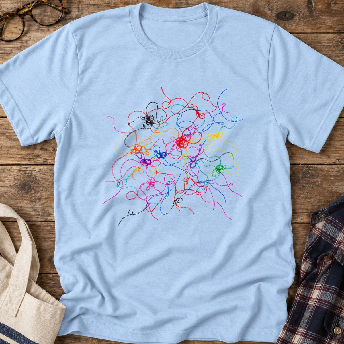 Stray Threads T-Shirt in Light Blue
