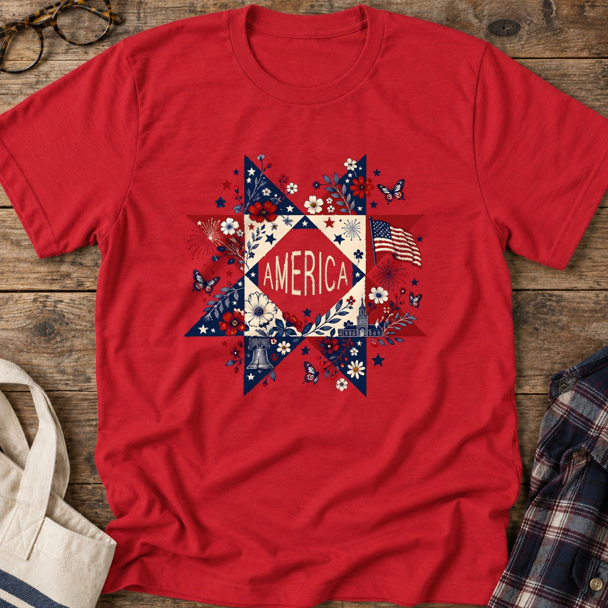 Liberty In Bloom T-Shirt in Red
