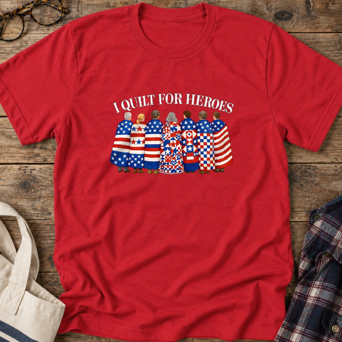 Quilts Of Honor T-Shirt in Red