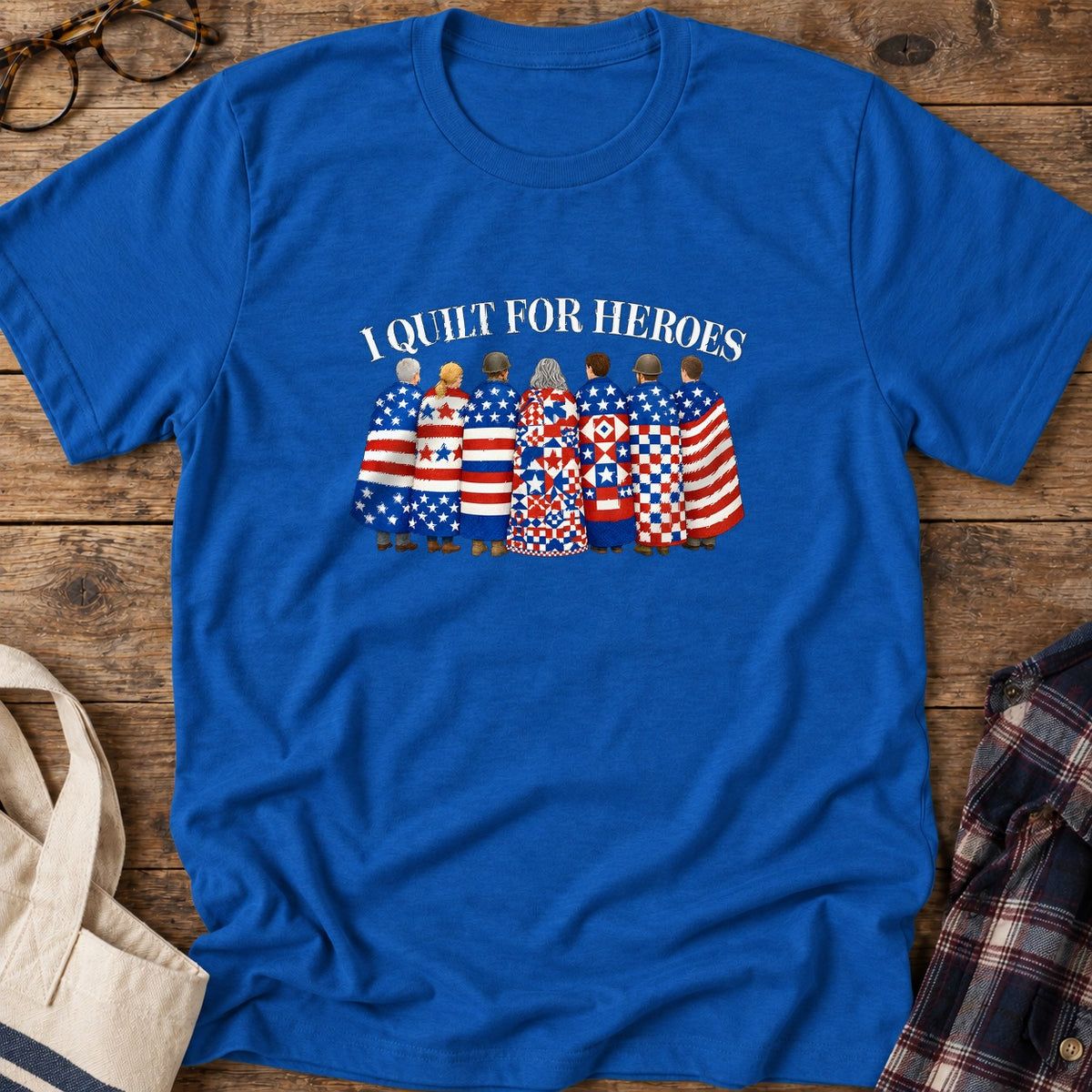 Quilts Of Honor T-Shirt in Royal