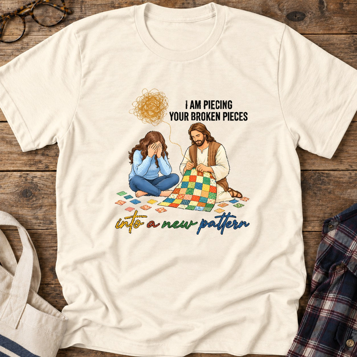 Piecing Broken Pieces T-Shirt in Natural