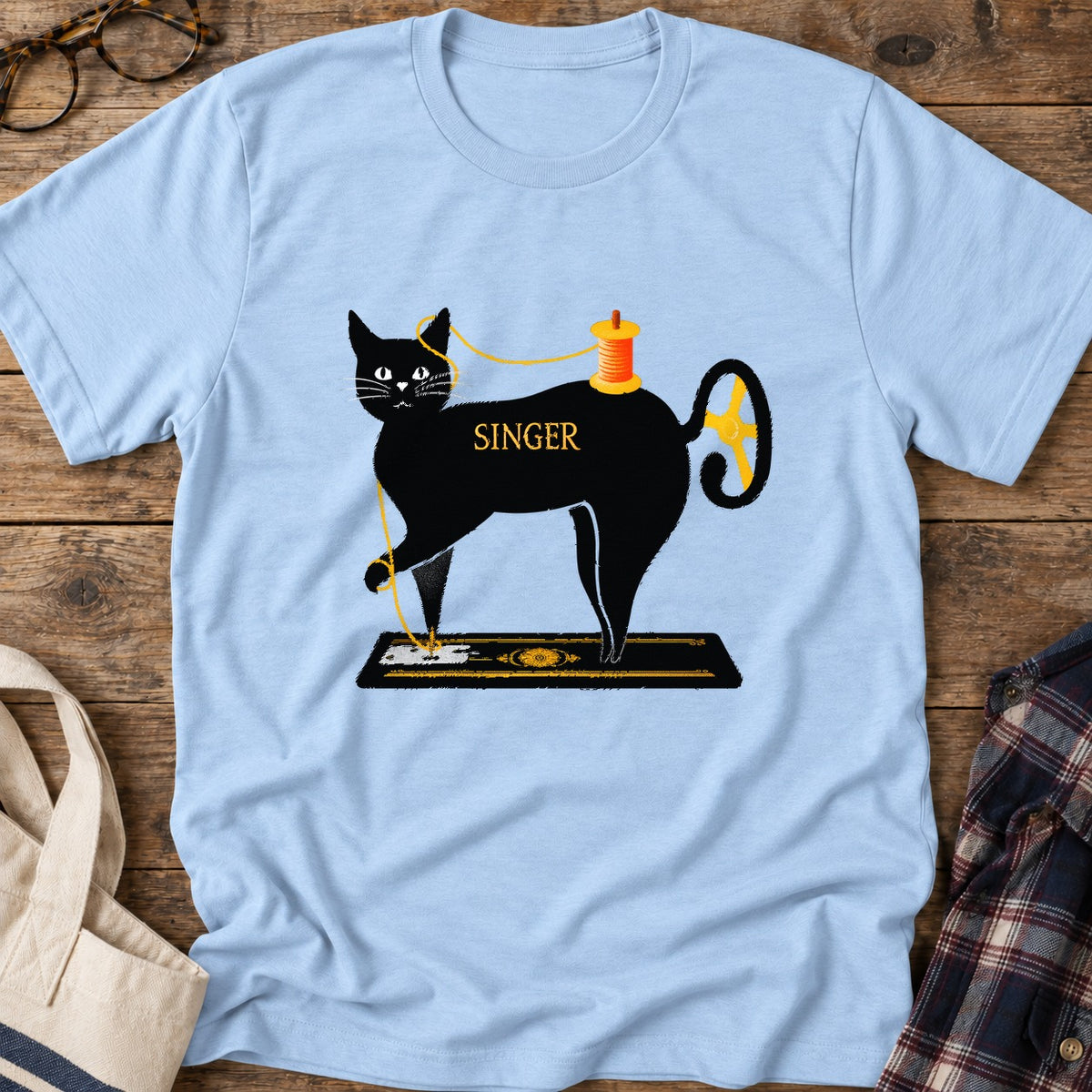 Mewing Machine T-Shirt in Light Blue