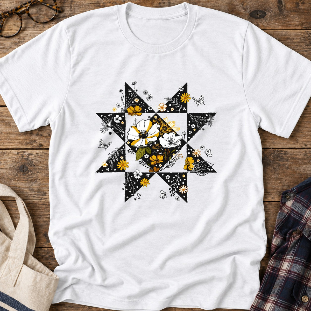 Nature Block T-Shirt in White