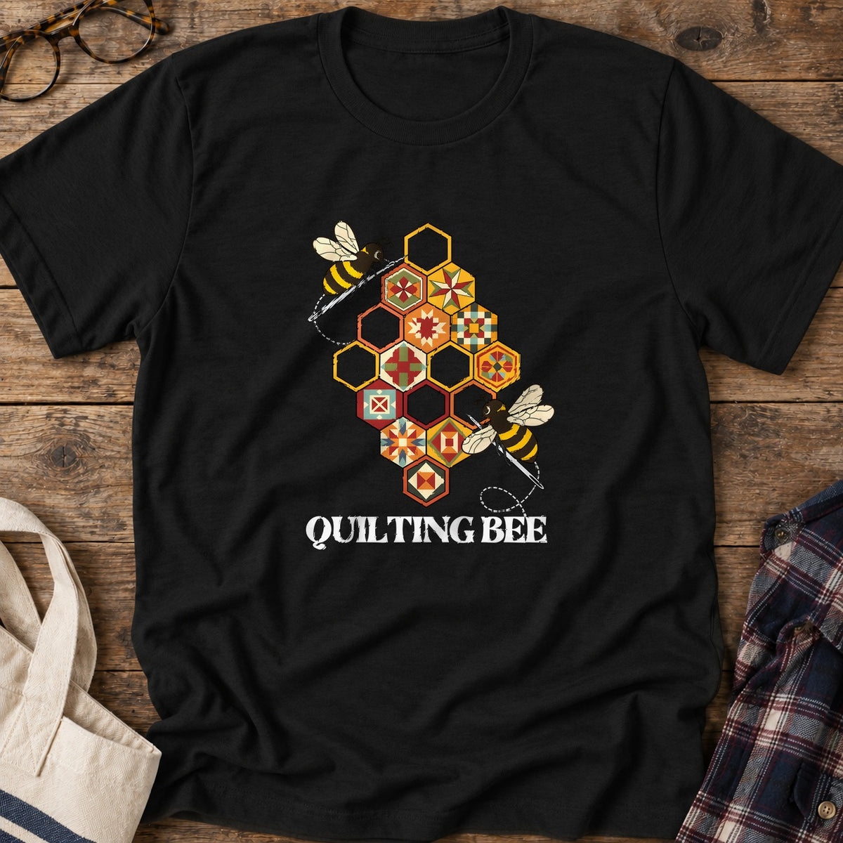 Quilting Bee T-Shirt in Black