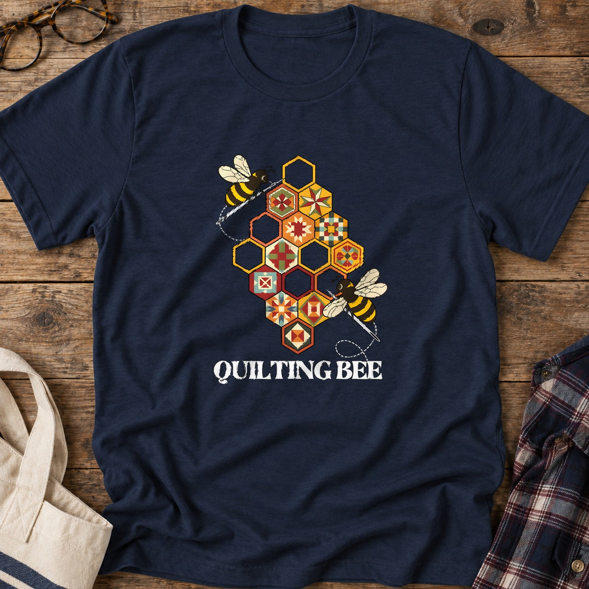 Quilting Bee T-Shirt in Navy