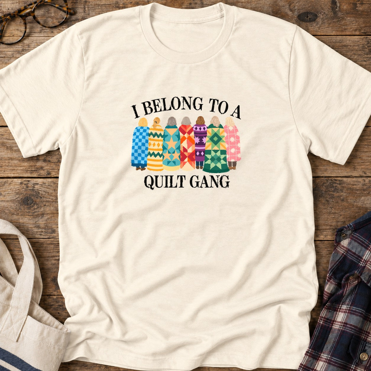 Quilt Gang T-Shirt in Natural