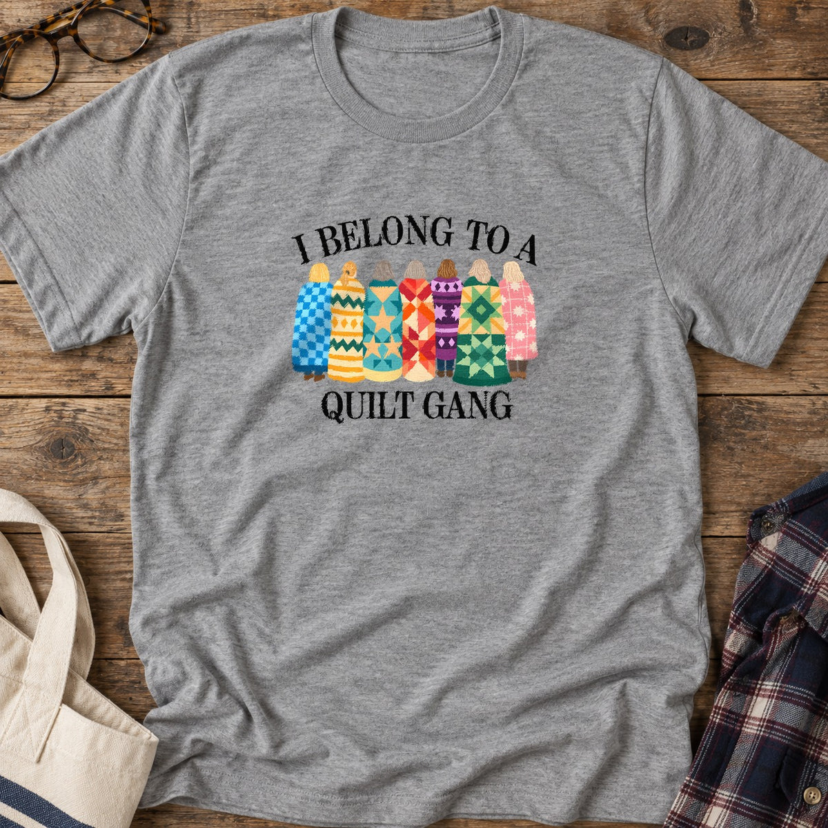 Quilt Gang T-Shirt in Sport Grey
